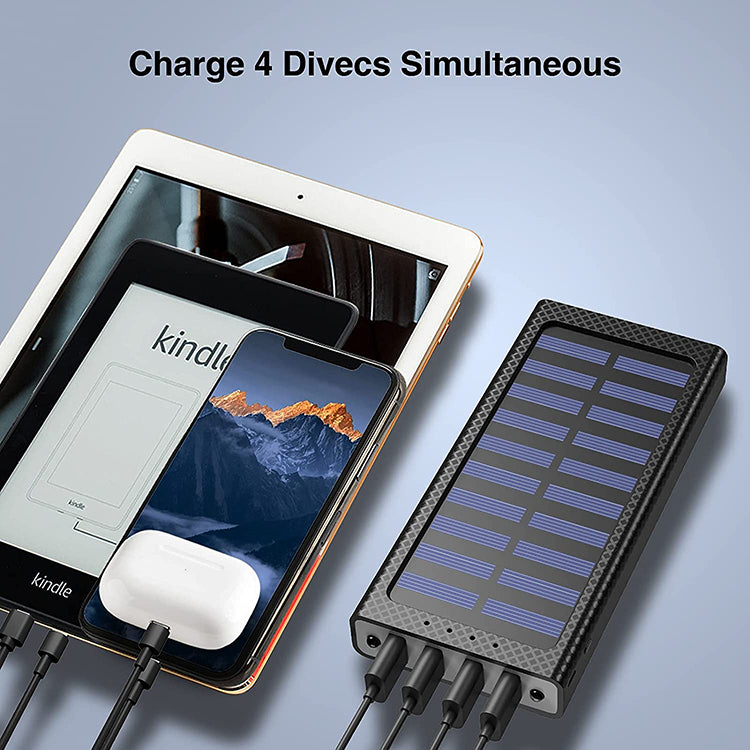 Slim Solar Battery Charger Power Bank Phone Quick Electronics Power Bank 30000